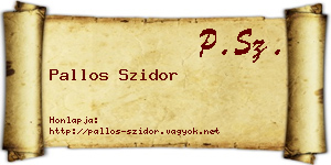 Pallos Szidor névjegykártya